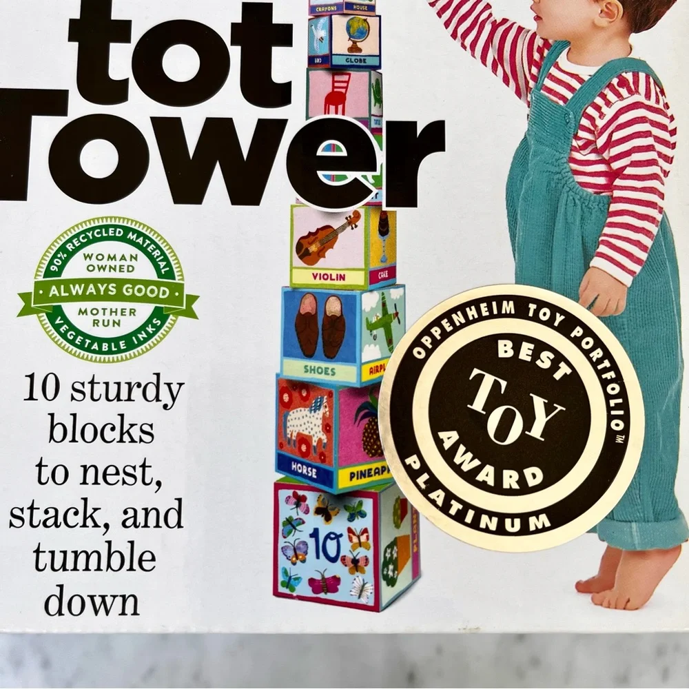Tot Tower First Words Stacking Blocks - Multicolor